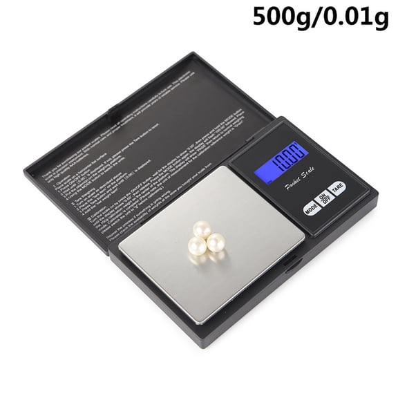Digital Scale 500g 0.01g Precision, Jewelry Scale High Accuracy Gram Scale, Portable Electronic Scale for Kitchen Herbs Medication with Stainless Steel Tray