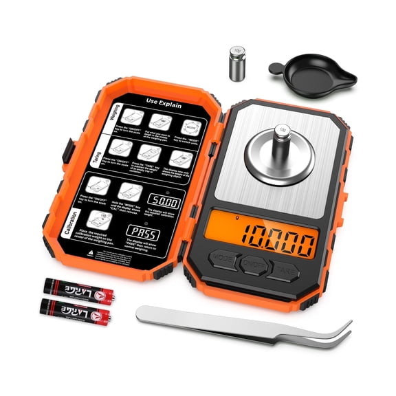 Digital Scale, AMIR 20g-0.001g Precision Digital Scale for Kitchen Home Jewelry, Orange