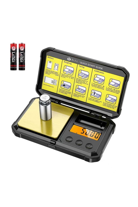 Digital Scale, AMIR Digital Gram Scale 200g/0.01g High-Precision Scale with 50g Calibration 6 Units LCD Display Tare Function Scale for Kitchen Food Jewelry Medicine Herb Black