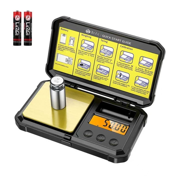 Digital Scale, AMIR Digital Gram Scale 200g/0.01g High-Precision Scale with 50g Calibration 6 Units LCD Display Tare Function Scale for Kitchen Food Jewelry Medicine Herb Black