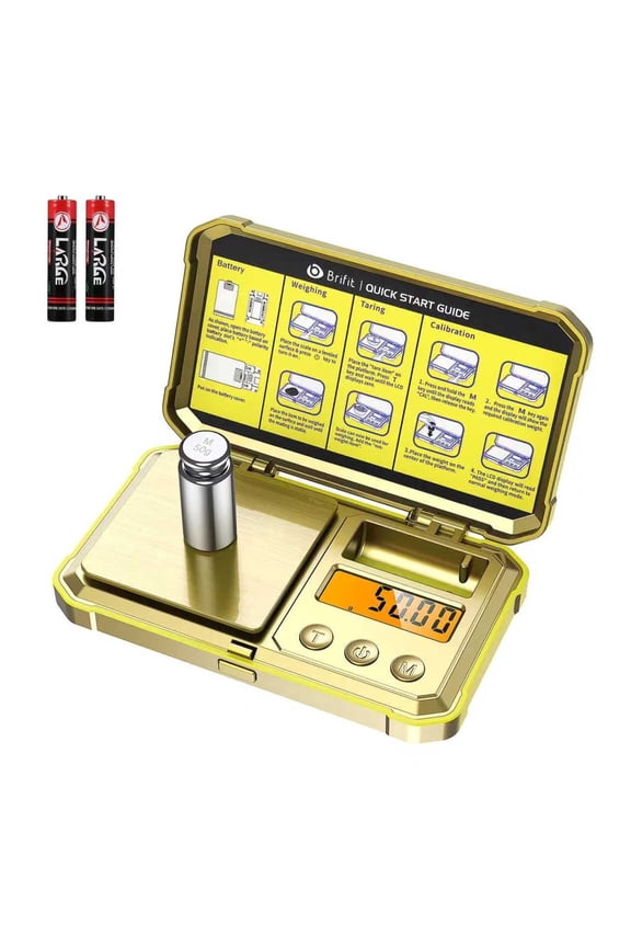 Digital Scale, AMIR Digital Pocket Scale 200g/0.01g High-Precision Scale with 50g Calibration 6 Units LCD Display Tare Function Gram Scale for Kitchen Food Jewelry Medicine Herb Gold