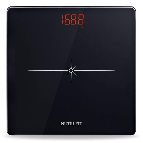Digital Scale for Body Weight Precision Bathroom Weighing Step-On Technology High Capacity - 330 lb LED Display with Measurements Black