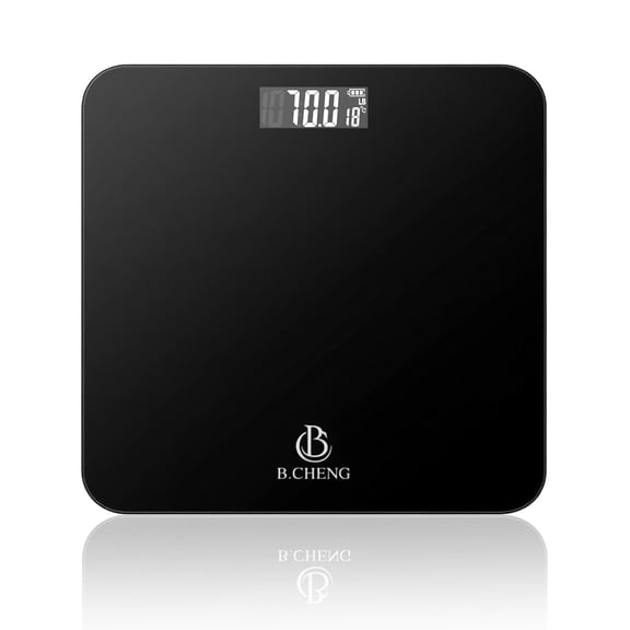 Digital Scale, Electronic Bathroom Scale Home Devices, High-Precision Measurement, LCD Display, Black, Includes Batteries and Product Manual.