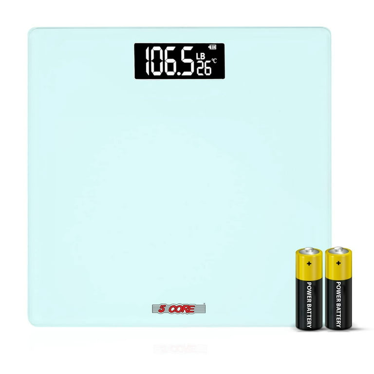 5 Core Rechargeable Smart Digital Bathroom Weighing Scale with Body Fat and  Water Weight for People, Bluetooth BMI Electronic Body Analyzer Machine,  400 lbs. BBS VL R BLU 