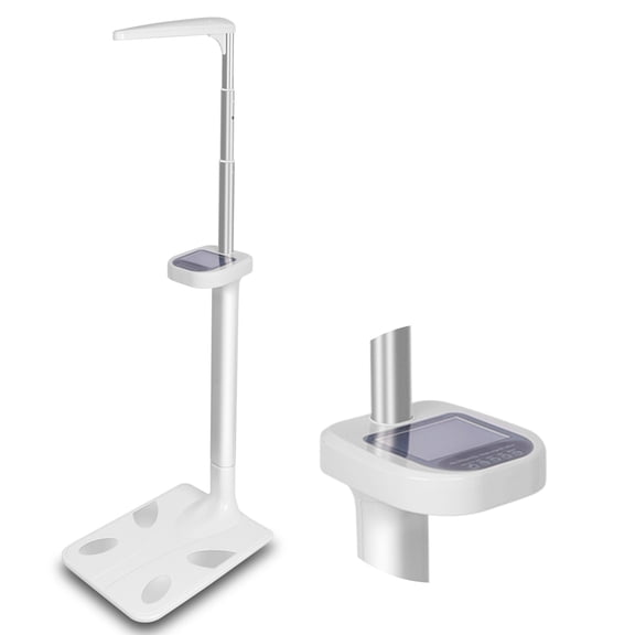 Digital Scale, Ultrasonic Height and Weight Scale, Measuring Device, Smart Composition Analyzer, White, Audible Results, Multifunctional Measurement Tool for Family Use