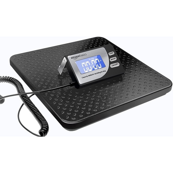 Digital Shipping Postal Scale with Tare Function, Heavy Duty Weighing Platform, 660 lb Capacity, 1 Ounce Readability, Portable, Black