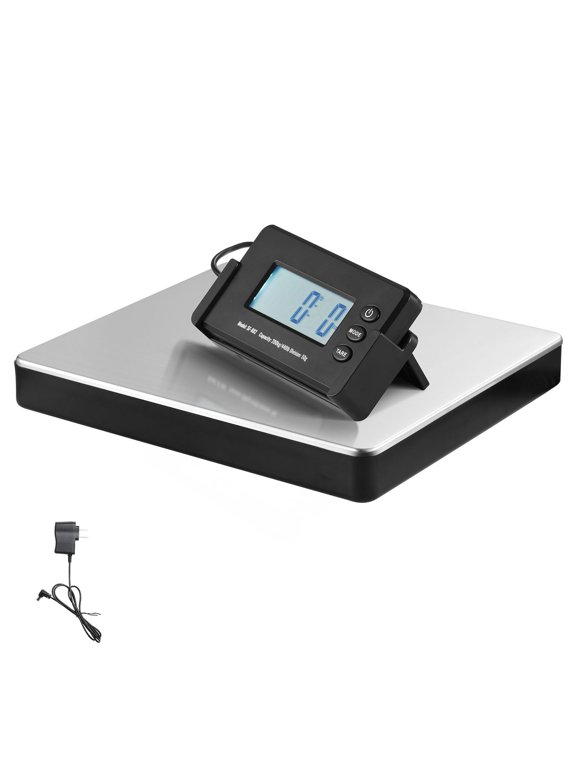 Digital Shipping Scale, 440 lbs x 1.7 oz. Heavy Duty Postal Scale with Timer, Tare Function, HD LCD Screen Portable Package Scale for Luggage, Home, Post Office, AC/DC Powered, FCC Listed