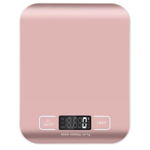 Digital Shipping Scale, Stainless Steel Panel, Accurate Portable Postal Scale for Packages, Small Business, Kitchen, Food, Handmade, Liquids, and Boutique (Rose Gold Rechargeable)