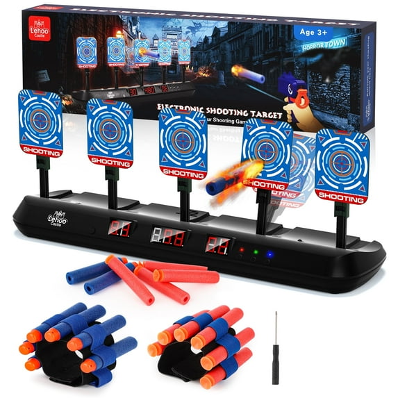 Digital Shooting Targets with Foam Dart Toy Shooting, 5 Targets for Nerf Shooting Practice