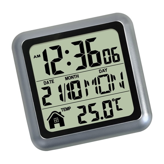 Digital Shower Clock Indoor or Outdoor Temperature Date Week Display Waterproof Suction Cup Wall Clock Multifunctional