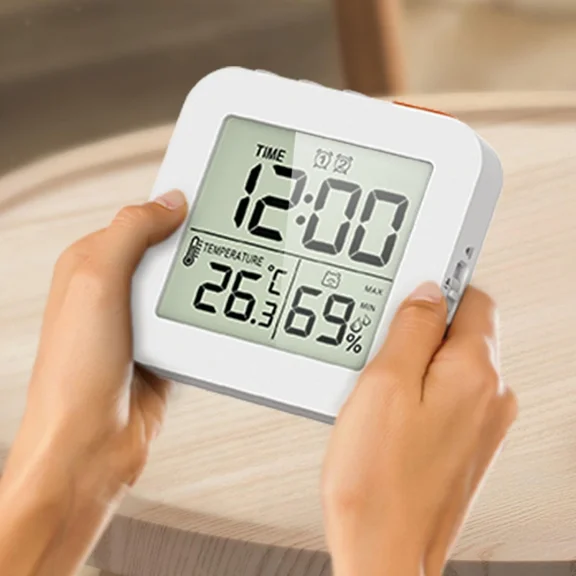 Digital Shower Clock With Timer Thermometer White