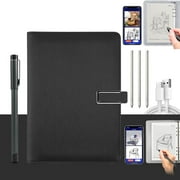 Digital Sketchbook, 2-in-1 Smart Digital Notebook Drawing Pad with Battery-Free Pen, Bluetooth Wireless Paper Tablet Electronic Notebook for Digital Art & Meeting, A5 Notepad, 9.5x7in (Black)