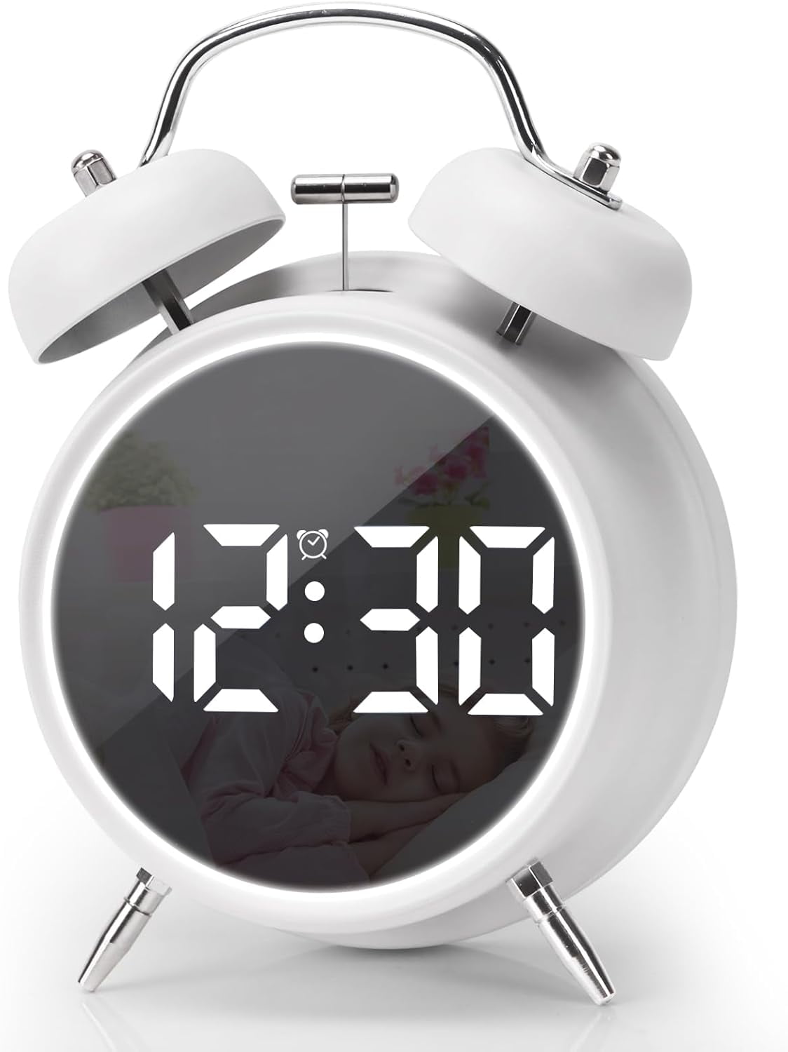 Digital Small Alarm Clock, 4.5 Inch Double Bell Electronic LED Alarm Clock, Plug in or Battery Operated Silent Metal Alarm Clock, Bedside Loud Alarm Clock for Heavy Sleepers Adults Kids - Walmart.com