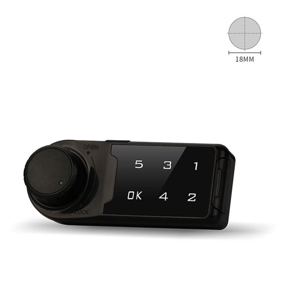 Digital Smart Electronic Password Door Lock for File Cabinet Drawer, 4-15 Digit Code Security Touch Lock with Manager Mode, Black Alloy PC Anti-Theft Locker for Office Gym Home(30mm)