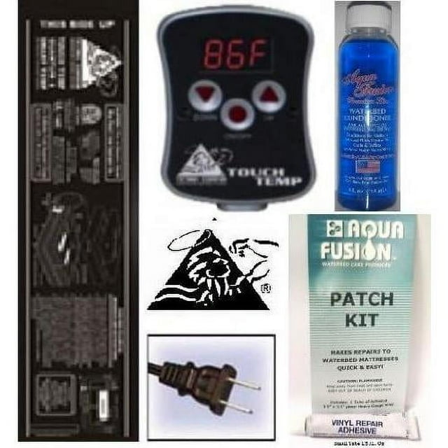 Digital Softside Waterbed Heater With 4Oz Premium Clear Bottle Conditioner & Pacth Kit For King