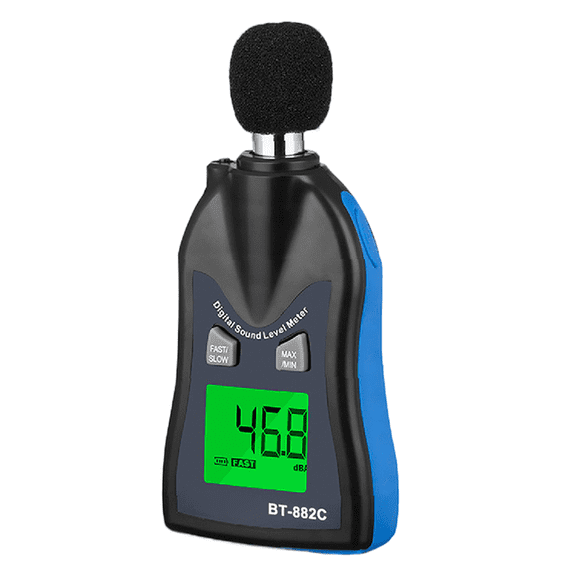 Digital Sound Level Meter 30-130dB, Noise Tester With 1.5dB Accuracy, Fast for RESPONSE Decibel Gauge For Home Industrial Use, LCD Display, AAA Battery Powered