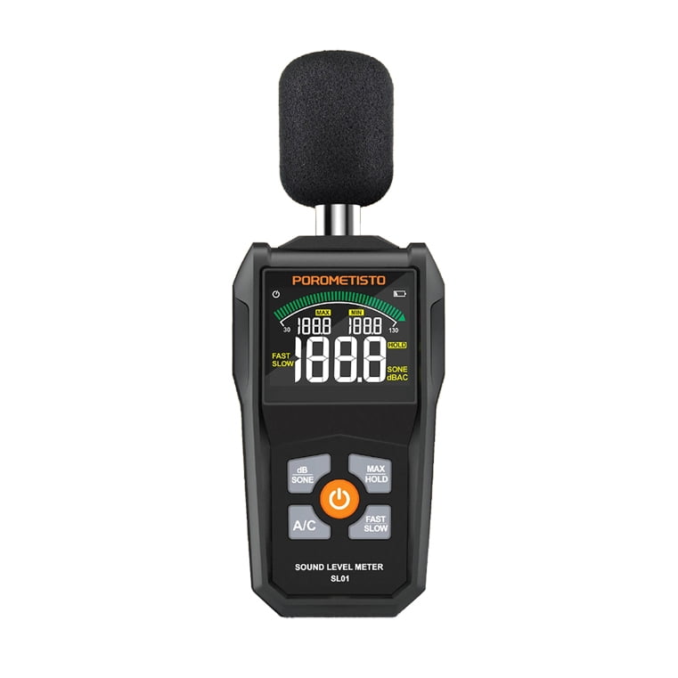 Digital Sound Level Meter, High Sensitivity Multipurpose Audio Noise Meter, Handheld Meter, 30~130dB with LCD Display A/C Weighted, Audio Measuring Decibel Monitor, Acoustic Measurement Instrument