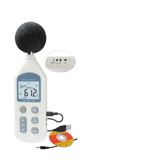 Digital Sound Level Meter Meters Noise Tester GM1356 30-130dB LCD A/C FAST/SLOW dB screen USB + Software ,Portable