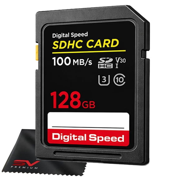 Digital Speed 128GB Premium High Speed SDXC Flash Memory Card SV Premium Kit