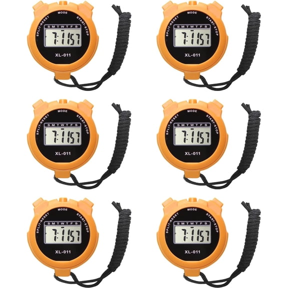 Digital Sport Stopwatch Timer with Large Display for Coaches and Referees Multi Function Electronic Timer 6 Pack