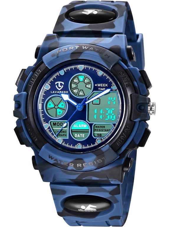 Digital Watch for Age 5-12, Waterproof Outdoor Sport Watches Analog Wrist Watches with Alarm Stopwatch for Age 5-12 Christmas Birthday Gift