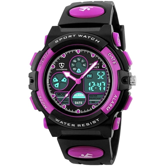 Digital Sport Watch for Age 5-12, Waterproof Outdoor Watches Analog Wrist Watches with Alarm Stopwatch for Age 5-12 Christmas Birthday Gift