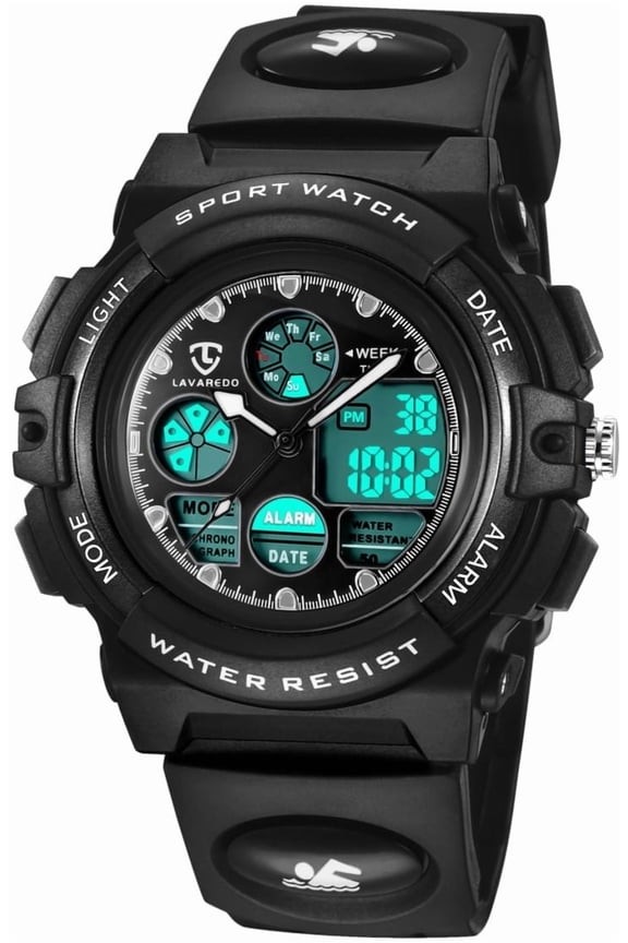 Digital Sport Watch for Age 5-12, Waterproof Outdoor Watches Analog Wrist Watches with Alarm Stopwatch for Age 5-12 Christmas Birthday Gift