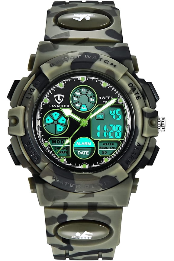Kids Digital Sport Watch, Waterproof Outdoor Watches for Boys Girls Analog Wrist Watches with Alarm Stopwatch for Age 5-12 Christmas Gift for Kids