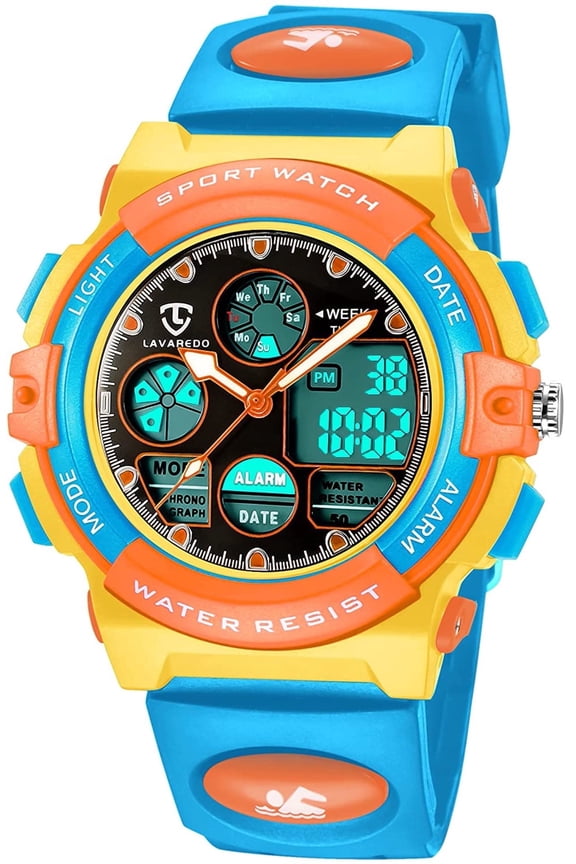 Digital Sport Watch for Age 5-12, Waterproof Outdoor Watches Analog Wrist Watches with Alarm Stopwatch for Age 5-12 Christmas Gift