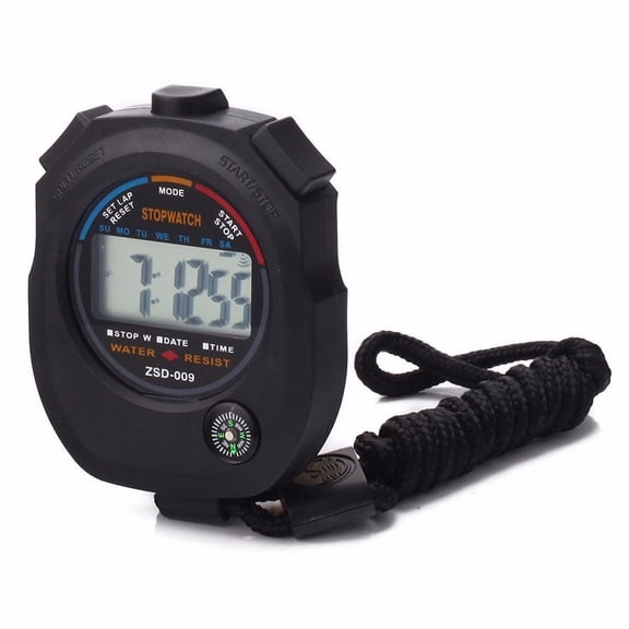 Digital Sports Stopwatch With 1/100s Accuracy, Large LCD Screen, Shock And Water Resistant Timer For Running Fitness Training