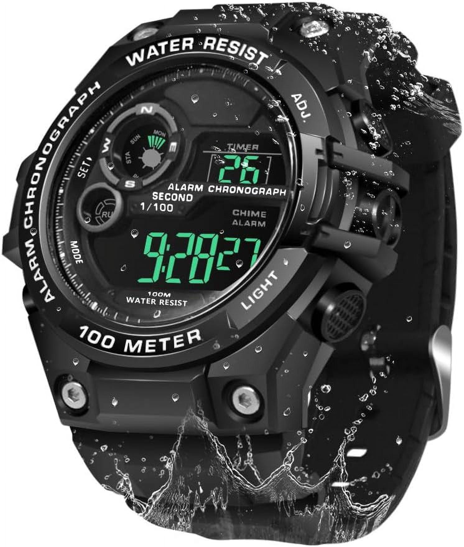Digital Sports Watch 10 Atm 330Ft Waterproof Suitable For Swimming And