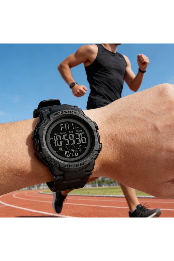 Digital Sports Watch, Luminous Display Multifunctional Student Timepiece, Water-Resistant Outdoor Wristwatch, Lightweight Alarm Timer for, Running, Hiking & Casual Wear