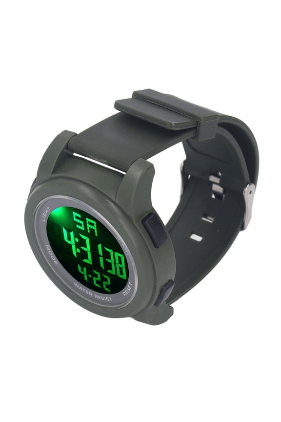 Digital Sports Watch Multifunctional Large Display Luminous 5Bar Waterproof Swimming Watch (Green / 30.00 cm)