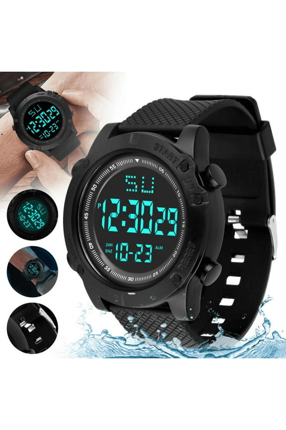 Mens Digital Watch Digital Watches with Stop Watch for Men- Sports Military Watches Waterproof Outdoor Chronograph Military Wrist Watches for Men with LED Back Ligh/Alarm/Date