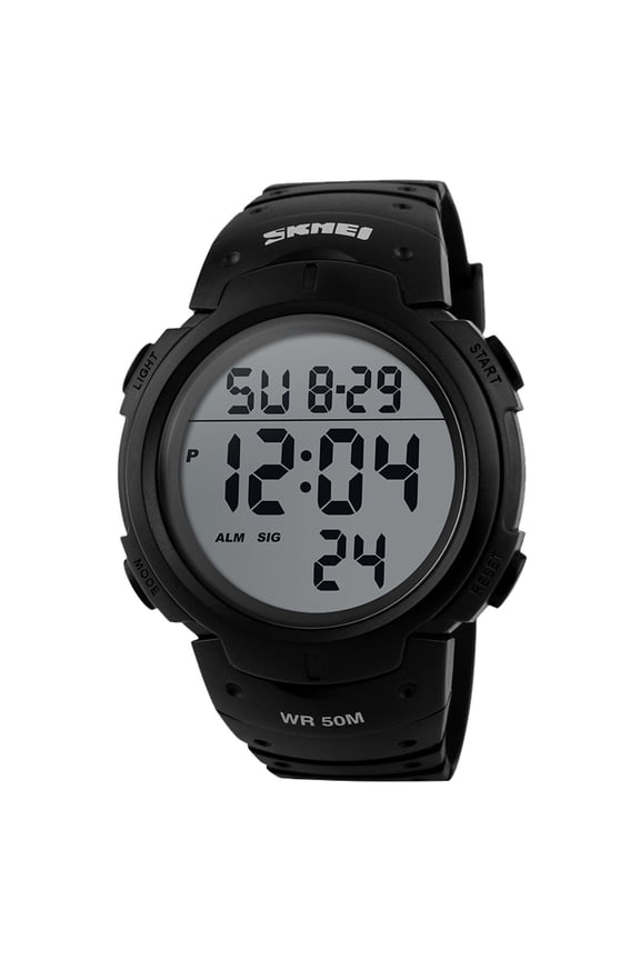 Digital Sports Watch with Multi-Function LCD, Waterproof 50M, Rugged Design, and Long-Lasting Battery for Outdoor Activities and Daily Wear