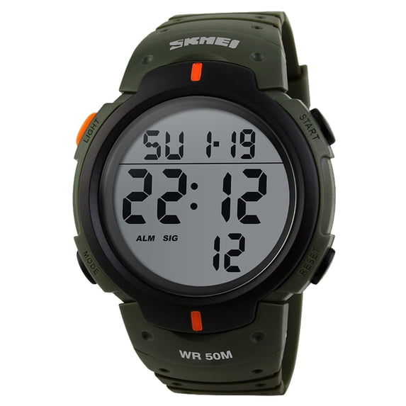 Digital Sports Watch with Multi-Function LCD, Waterproof 50M, Rugged Design, and Long-Lasting Battery for Outdoor Activities and Daily Wear
