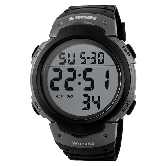 Digital Sports Watch with Multi-Function LCD, Waterproof 50M, Rugged Design, and Long-Lasting Battery for Outdoor Activities and Daily Wear