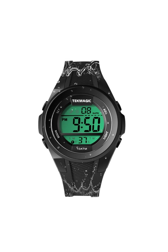 Digital Sports Wrist Watch 10 ATM Waterproof for Swimming and Diving with Alarm Clock, Stopwatch, Timer, Dual Time Zone, Calendar, Backlight, 12 or 24 Hours Format
