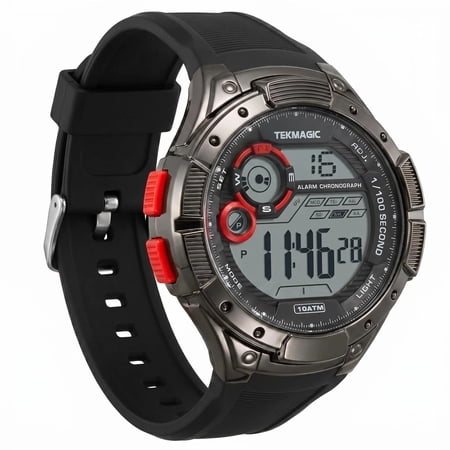 Digital Sports Wristwatch 10 ATM 330ft Waterproof Suitable for Swimming and Diving with Alarm Clock, Stopwatch, Timer, Calendar, Dual Time Functions