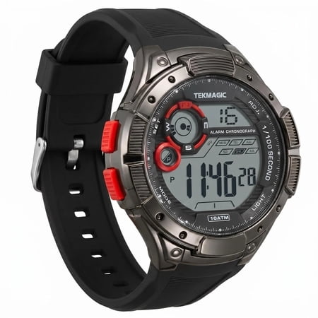 Digital Sports Wristwatch 10 ATM 330ft Waterproof Suitable for Swimming and Diving with Alarm Clock, Stopwatch, Timer, Calendar, Dual Time Functions