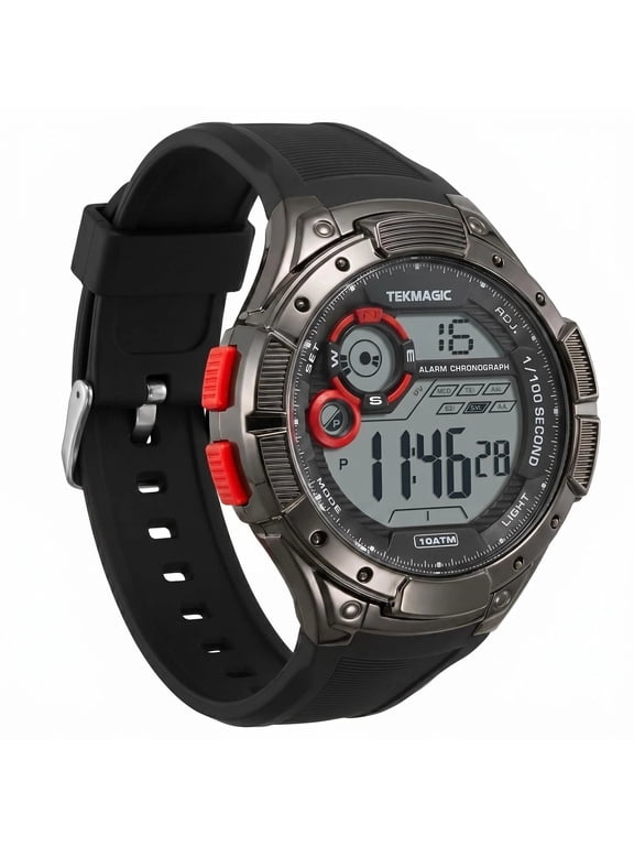 Digital Sports Wristwatch 10 ATM 330ft Waterproof Suitable for Swimming and Diving with Alarm Clock, Stopwatch, Timer, Calendar, Dual Time Functions
