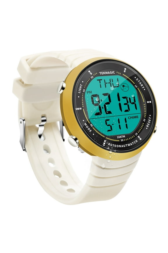 Digital Sports Wristwatch 10 ATM Water Resistant with Multiple Functions of of Chronograph, Countdown, Dual Time, Alarm Clock, 12 and 24 Hour Format Switchable, Silicone Band