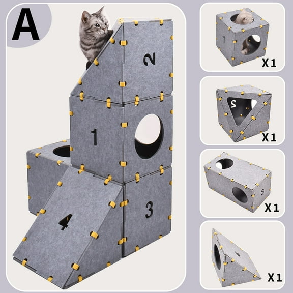 Digital Stacking Cat Amusement Park Rubik's Cube Matching Game Cat Climbing Frame Toy Exploration Climbing, Scrapping and Sleeping Play Cat's nest