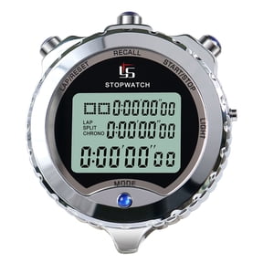 Digital Stopwatch Timer 1/100-Second Precisions Large Display Memory Sport Timer Lap Split Digital Stopwatch for Outdoor