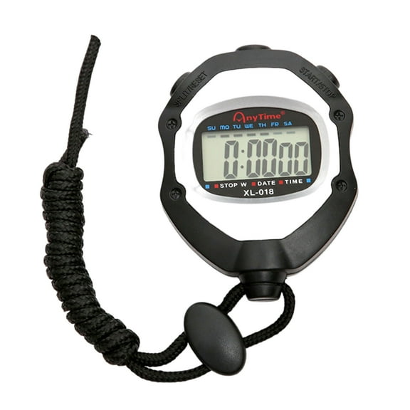 Digital Stopwatch Timer Sports Lap Split Memory Second Timing Large Backlight LCD Chronograph