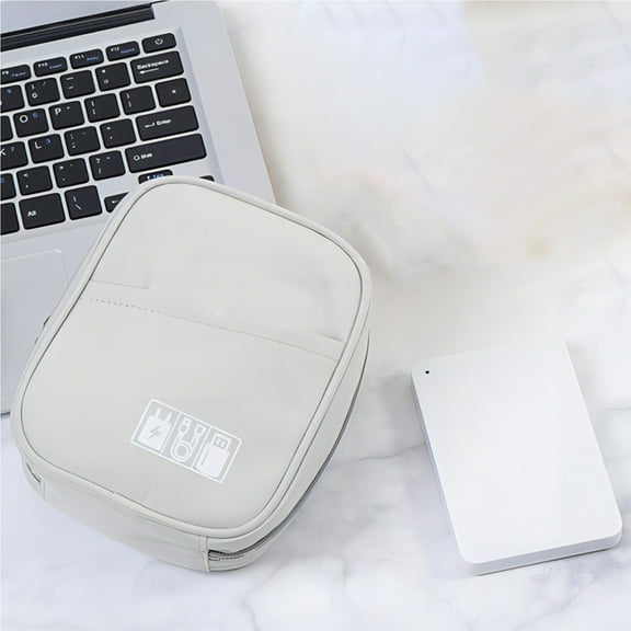 Digital Storage Bag for Headsets and Cables,Multifunctional Organizer Pouch for Small Accessories,Travel and Home Storage,Elastic Bands for Data Lines,Large Capacity for Tech Gadgets