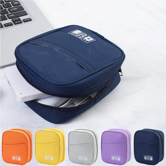 Digital Storage Bag Organizer with Multiple Compartments for Cables & Chargers, 16x13x6cm Portable Tech Accessory Pouch, Travel-friendly Electronic Gear Case for Home, Office & On-the-go Use