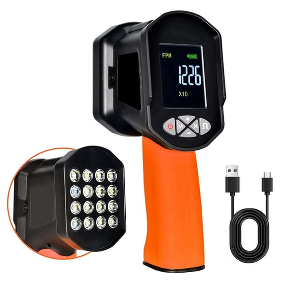 Digital Stroboscope Tachometer, High- Non-Contact RPM Meter (60-100,000 RPM),for Motor, Fan, Generator & Engine