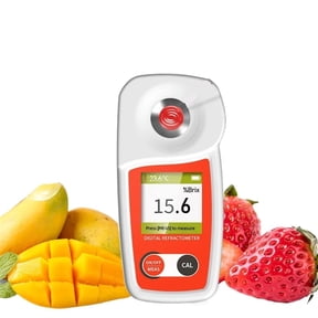 Digital Sugar Brix Refractometer 0-55%,0.2% Precision with Temperature Compensation to Measure Brix in Fruit Drinks ,Reliable & Consistent Readings