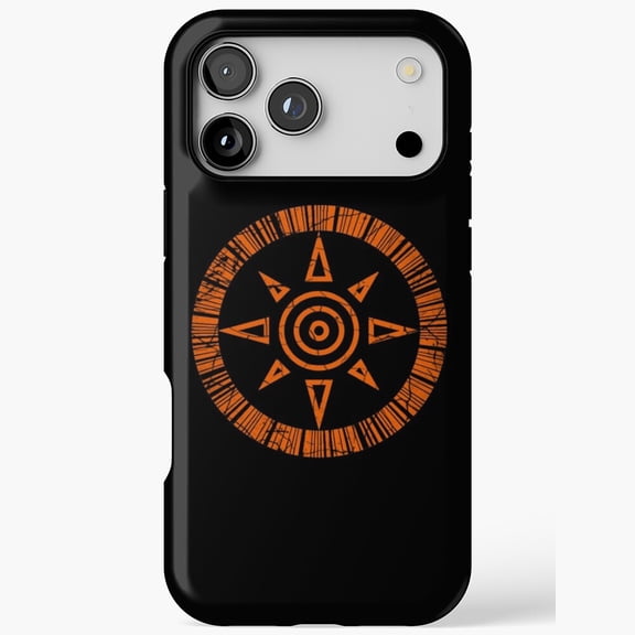 Digital Sun Symbol Distressed Orange Phone Case Cover 17 16 15 14 13 12 11 Pro Max